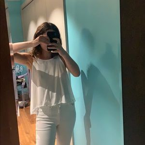 White Flowey Tank Top